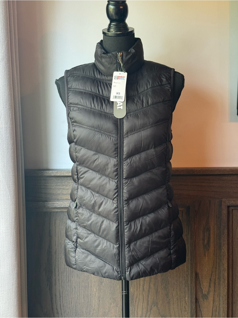 32 Degrees Black Quilted Packable Puffer Vest